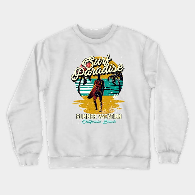 Surf paradise California beach Crewneck Sweatshirt by artsytee